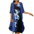 thumbnail image 1 of Leesechin Fashion Women Casual V-Neck Sleeveless Dress Solid Long Sleeve Coat Two-Piece Set, 1 of 6