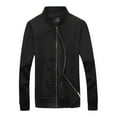 thumbnail image 1 of Leesechin Men Big and Tall Windbreaker Thin Lightweight Outwear Stand-up Collar Sportswear Solid Jacket Coat Windbreaker Black 4XL, 1 of 9