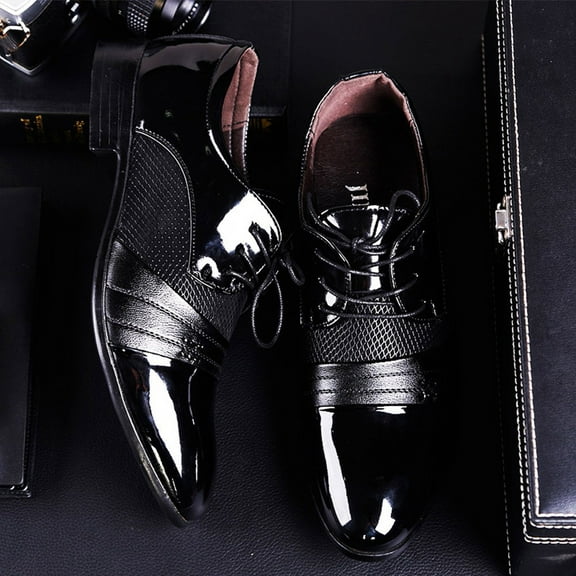 Leesechin Men Business Shoes Fashion Casual Oxford Shoes Lace-Up Pointed Shoes
