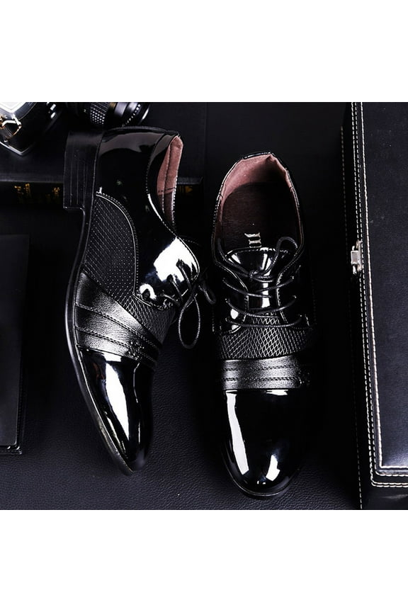 Leesechin Men Business Shoes Fashion Casual Oxford Shoes Lace-Up Pointed Shoes