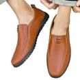 thumbnail image 1 of Leesechin Oversized Men's Shoes Leather Pea Casual Leather Shoes Driving Lazy Shoes, 1 of 6
