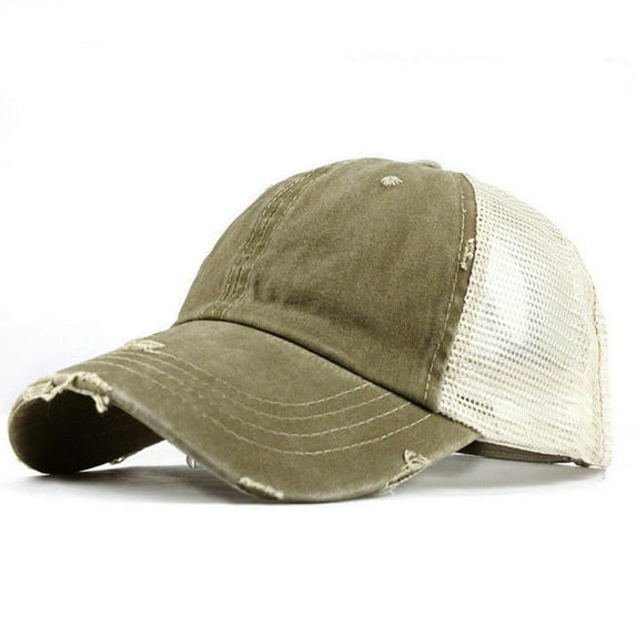 Leesechin Sun Hat Womens Ponytail Messy Buns Trucker Plain Baseball Visor Cap Unisex Hat