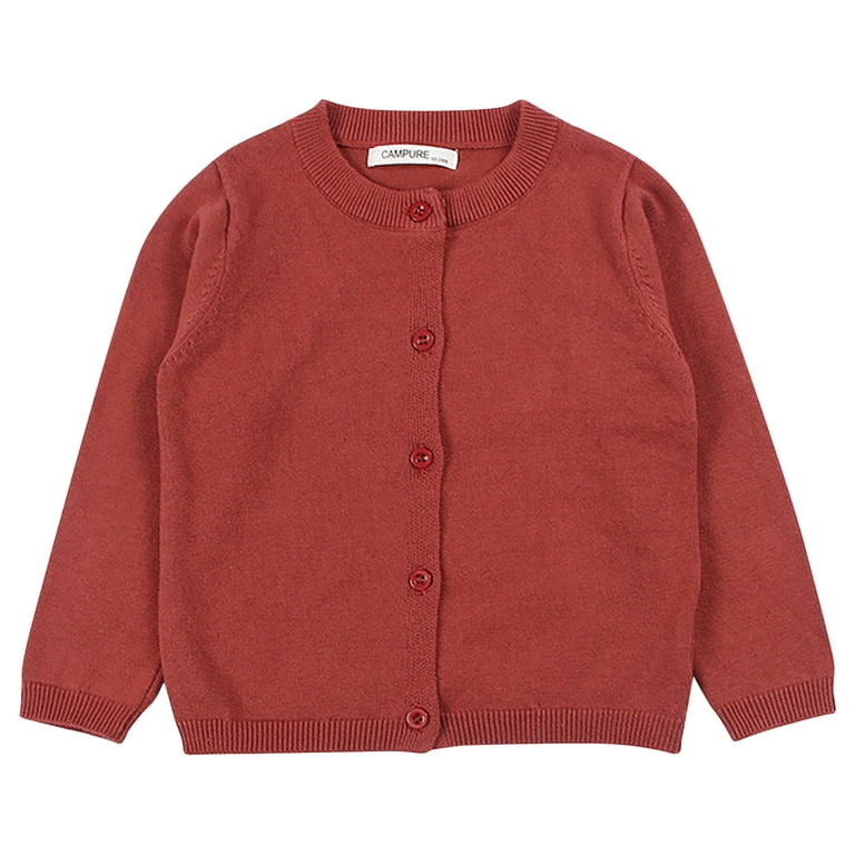 Leesechin Clearance Toddler Girl&boy Baby Infant Kids and Winter Sweater  Candy Color Cardigan Solid Color Small Cardigan Children's Sweater Red 4  Years 