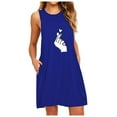 thumbnail image 1 of Leesechin Women's Sleepwear Set Homewear Loungewear Pocket Printing Sleeveless Casual Nightdress Dresses, 1 of 3