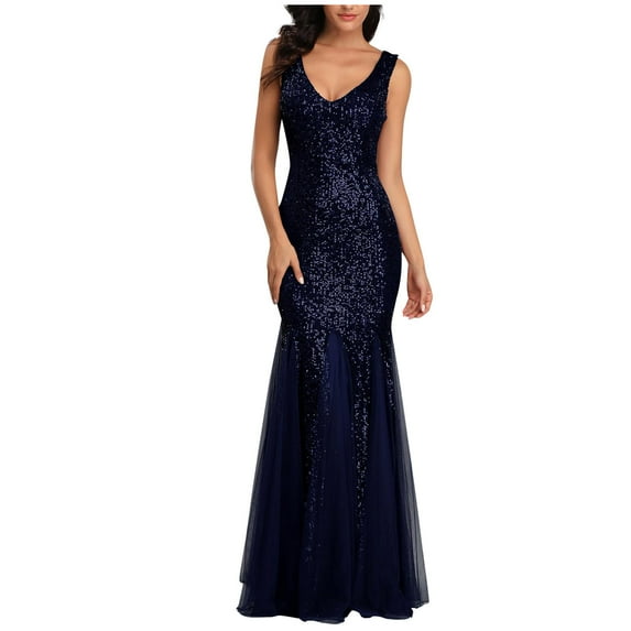 Leesechin Womens Dresses Plus Size Formal Maxi Dresses Sequins Slim Fit Fishtail Dress Evening Dress Dress