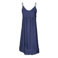 thumbnail image 1 of Leesechin Womens Dresses Plus Size Sleeveless Summer Solid Color Tshirt Dress Tassel Cotton Long Dress, 1 of 6