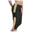 thumbnail image 1 of Leesechin Womens Leggings Plus Size Women's High Waist Yoga Workout Capris Leggings Side Pockets Pants Cropped Trousers, 1 of 7