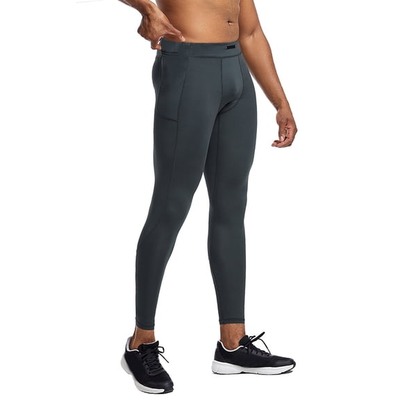 Leesechin Compression Pants for Men - Cycling Tights Leggings Running Quick Dry Sport Base Layer with Pockets Reflective Strips