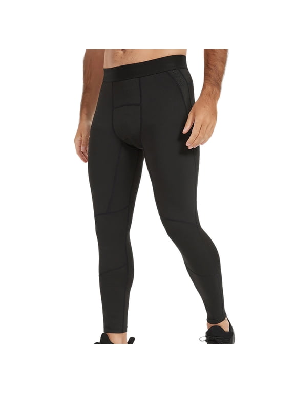 Leesechin Compression Pants for Men - Cycling Tights Leggings Running Quick Dry Sport Base Layer with Pockets Reflective Strips