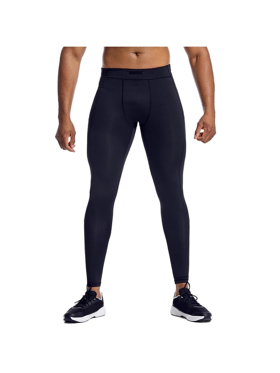 Leesechin Compression Pants for Men - Cycling Tights Leggings Running Quick Dry Sport Base Layer with Pockets Reflective Strips