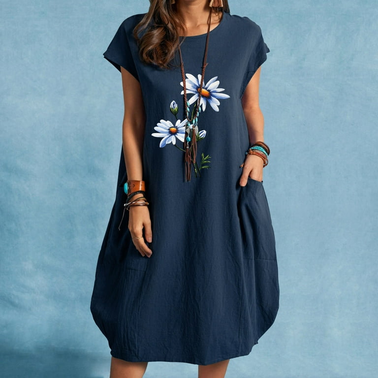 Women Denim Casual Embroidery Folral Print Summer Mini Dress Women Denim Casual Embroidery Folral Print Summer Mini Dress