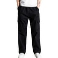 thumbnail image 1 of Leesechin Dress Pants for Men Casual Khakis Loose Plus Size Outdoors Sports Trousers Long Pants Black L, 1 of 1