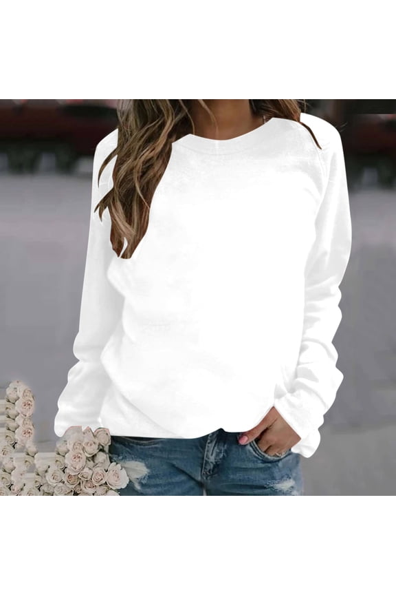 Leesechin Essentials Women's French Terry Fleece Crewneck Sweatshirt