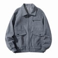 thumbnail image 1 of Leesechin Fashion Casual Coat Long Corduroy Lapel Coat For Men Long Sleeve Hoodless Casual Outwear & Jackets, 1 of 7