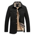 thumbnail image 1 of Leesechin Fashion Mens Cargo Jackets Medium Long Coat Plush Thickened Slim Plaid Casual Medium Long Windbreaker Coat, 1 of 4