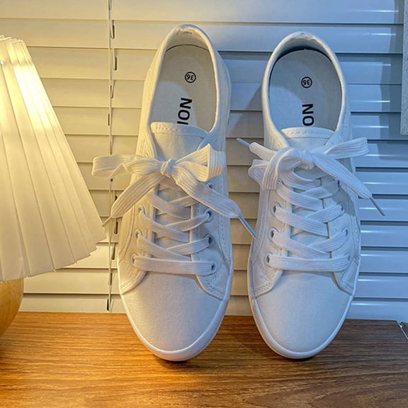 Leesechin Fashion Women Shoes Casual Shoes Outdoor Walking Shoes Student Sports Shoes White