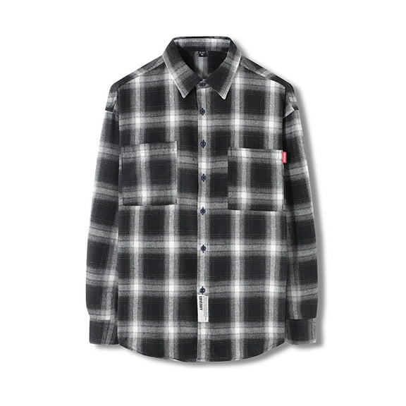 Leesechin Flannel Shirt for Men Button Down Regular Fit Mens Flannel Shirt Long Sleeve Casual Plaid Flannel Shirt