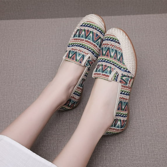 Leesechin Flat Shoes for Women Fashion Women Ventilate Casual Round Head Comfy Casual Shoes