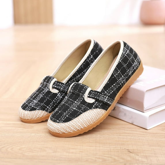 Leesechin Flat Shoes for Women Fashion Women Ventilate Casual Round Head Comfy Casual Shoes