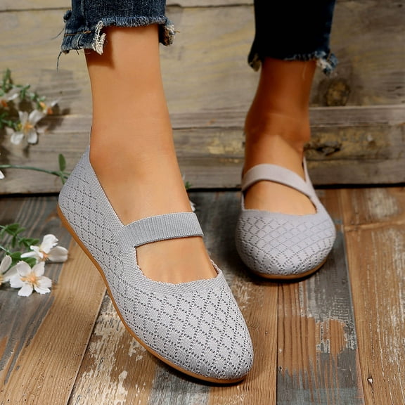 Leesechin Flat Shoes for Women Womens Solid Color Round-Toe Flats Shoes Lightweight Soft Sneakers Casual Shoe