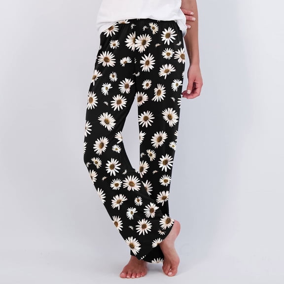 Leesechin Halloween Pajamas Pants for Women Men Cartoon Lounge Pj Print Pants Causal Sleep