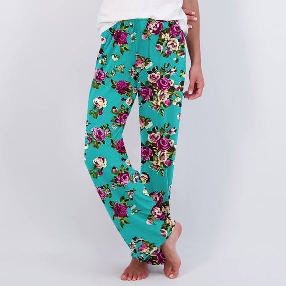 Leesechin Halloween Pajamas Pants for Women Men Cartoon Lounge Pj Print Pants Causal Sleep