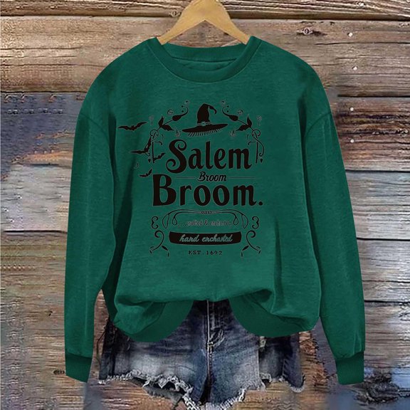 Leesechin Halloween Squad Sweatshirt Womens Hocus Pocus Long Sleeve Shirts Sanderson Sisters Pullover Tops Blouse