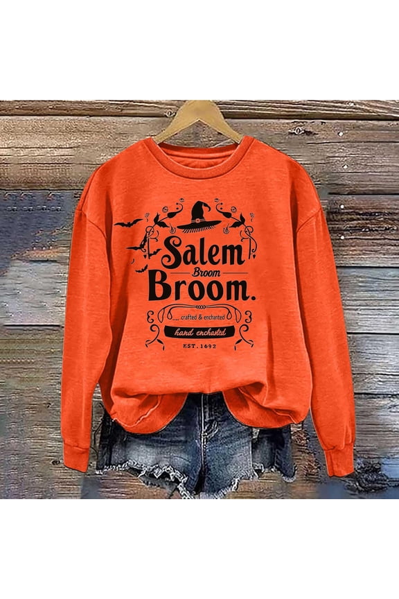 Leesechin Halloween Squad Sweatshirt Womens Hocus Pocus Long Sleeve Shirts Sanderson Sisters Pullover Tops Blouse