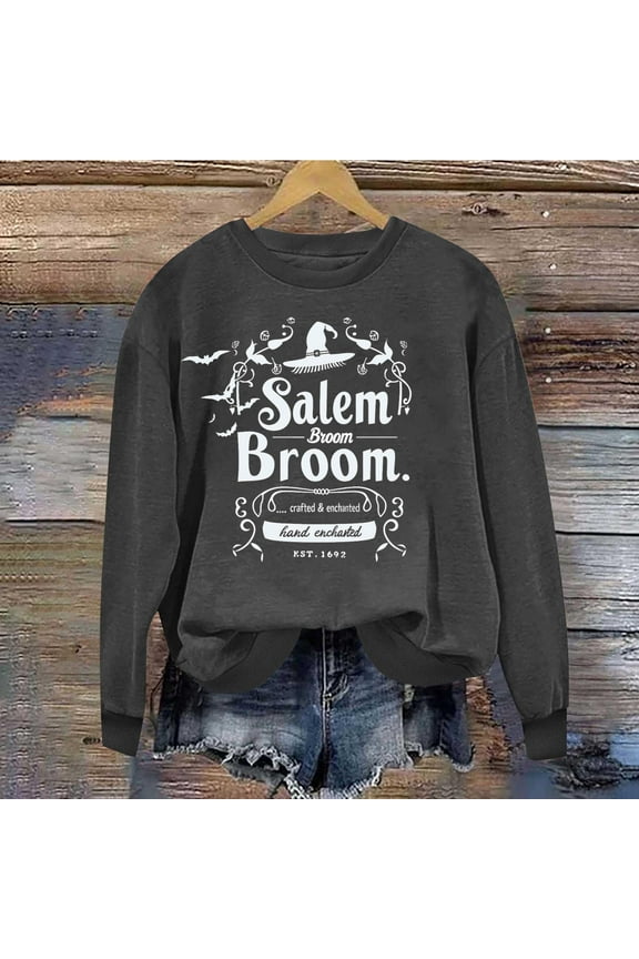 Leesechin Halloween Squad Sweatshirt Womens Hocus Pocus Long Sleeve Shirts Sanderson Sisters Pullover Tops Blouse