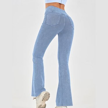 Leesechin High Waist Jeans for Women Trendy Butt Lifting Jeans Flare Bootcut Jeans