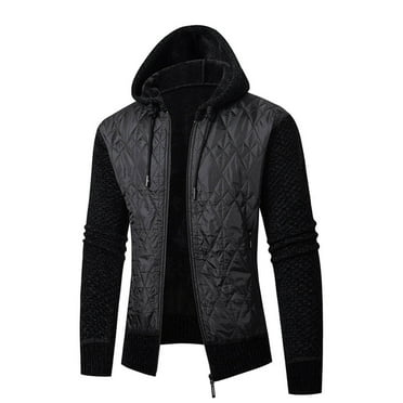 Leesechin Jackets for Men for Snow Men's Fleece Outer Hooded Zipper Sweater Jacket