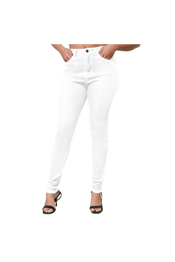 Leesechin Jeggings for Women High Waist, Stretchy Jeans Slim Fit Leg Pull on Jean with Pockets, Soft Breathable Cotton Blend