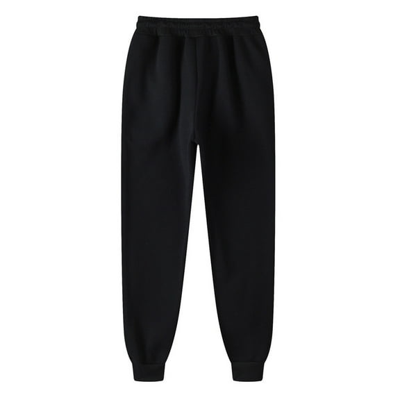 Leesechin Jogger Pants for Men Solid Color Trousers Sweatpants Hip-hop Pants Legging Padded Casual Pants Black L
