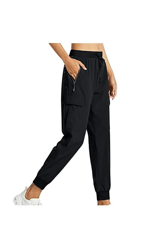 Leesechin Joggers for Women Ladies Work Wear Jogging Pants, Nylon Quick Drying Hiking Pants, Sports, Fitness, Leisure, Outdoor Small Foot Pants