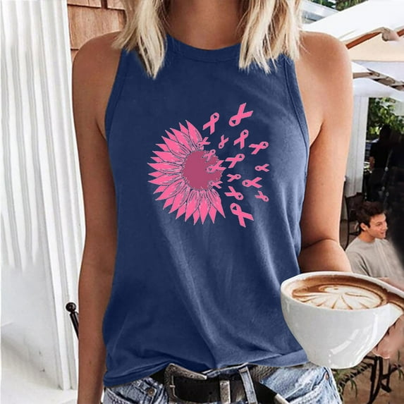 Leesechin Ladies Breast Cancer Shirts Butterfly Pink Ribbon Graphic Awareness Tee Tops