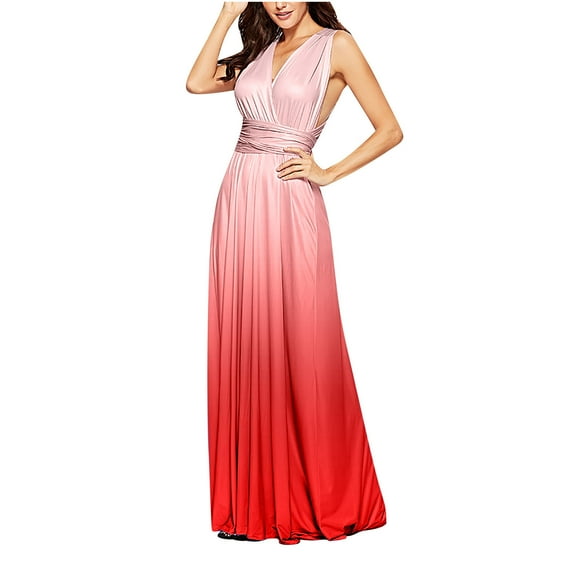 Leesechin Ladies Formal Dresses Cross Back Dresses Multiple Ways To Wear Wedding Dresses Maxi Long Dress