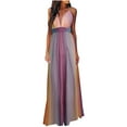 thumbnail image 1 of Leesechin Ladies Formal Dresses Print Gradient Bridesmaid Dresses Long Skirt Party Evening Plus Size Gowns, 1 of 5