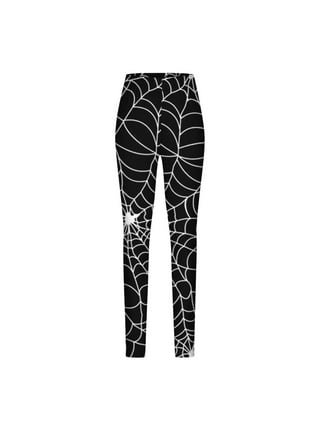 XFBH Women Leggings Fashion White Spider Web 3D Printing Pants Elastic High  Waist Trouser Size S-XXL(Size:S,Color:Black and White) : : Home