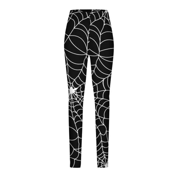 Leesechin Leggings For Women Spider Web Print High Waist Stretchy Warm Thermal Pants Elastic Yoga Long Pants Fitness Running Tights Pants