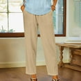 thumbnail image 1 of Leesechin Linen Capris for Women 2024 Summer Lightweight High Waisted Cropped Pants Casual Loose Wide Leg Trousers with Pockets, 1 of 7