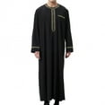 thumbnail image 1 of Leesechin Long Sleeve Kaftan Thobe Button down Men Thobe with Pocket Big and Tall Kaftan Muslim Men Thobe, 1 of 8