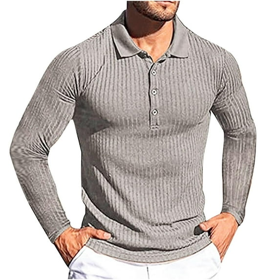 Leesechin Long Sleeve Shirts for Men Clearance Patchwork Color Fashion With Lapel Shirt Two-color Stitching Fashion Wea Turndown Collar Blouse & Shirt XL Gray
