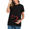 thumbnail image 1 of Leesechin Maternity Shirts Clearance Fashion Solid Color Print Short Sleeve Pregnant Shirts Casual Clothe Top, 1 of 4