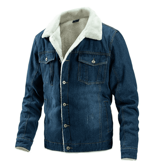 Leesechin Men Bomber Jacket Cotton Winter Mid-length Lamb Velvet Jacket Plus Velvet Warm Coat Casual Coat