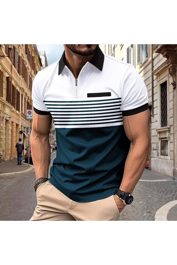 Men Henley Shirt Short Sleeve Summer T-Shirt with Pocket Solid Button Tee Top