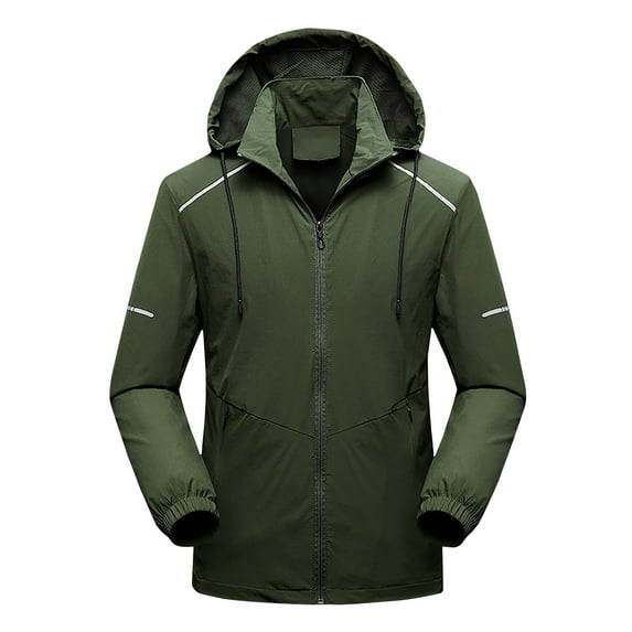 Leesechin Men Puffer Jacket Detachable Cap, Dirt-proof, Wind-proof, Tear-resistant Zipper Casual Warm Jacket