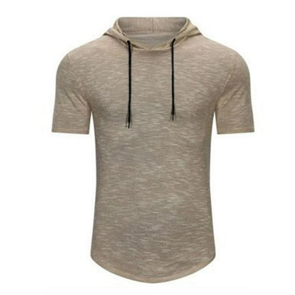 Leesechin Men Tops Short Sleeves Shirt Tops Hooded Tee