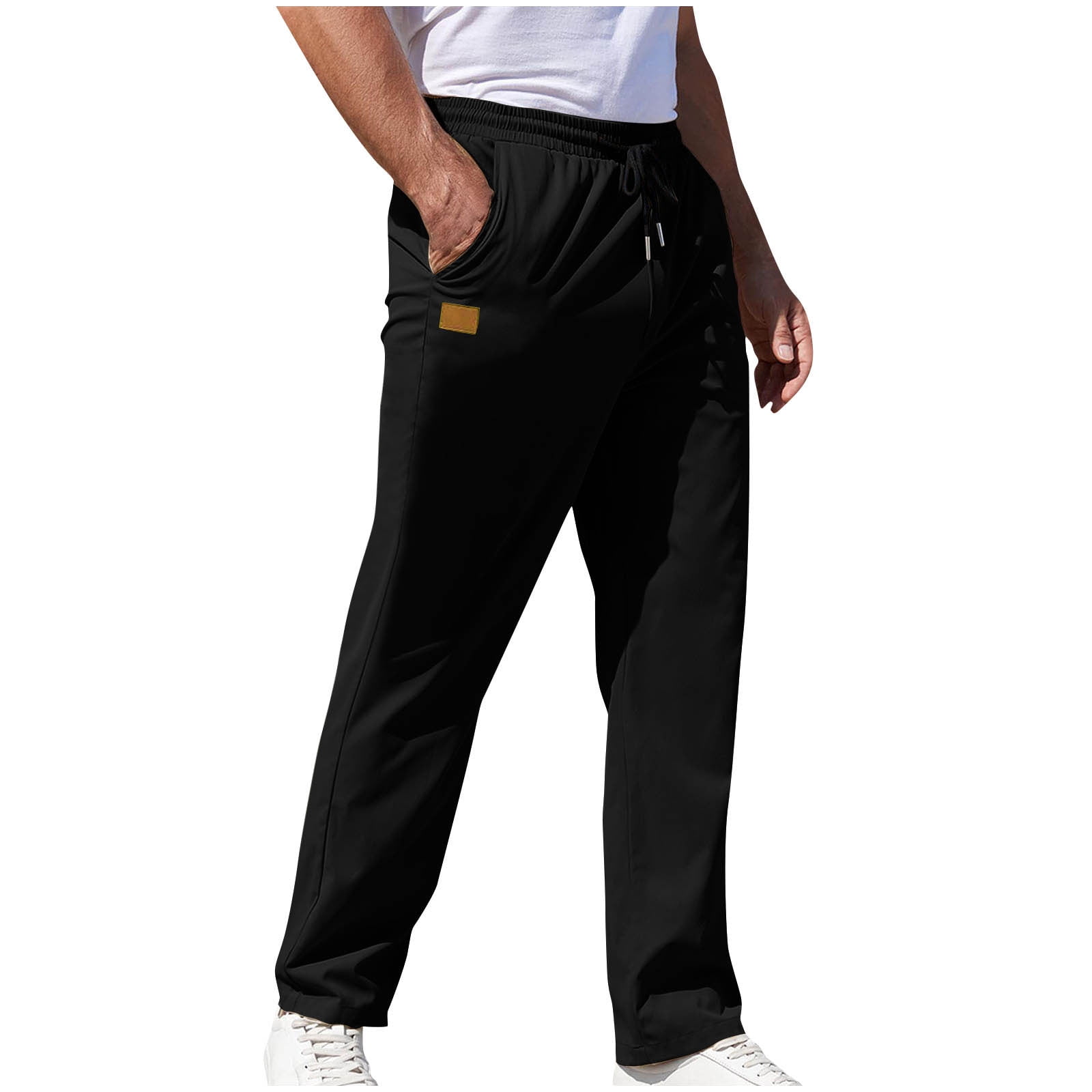 CAICJ98 Sweatpants For Men Men's Drawstring Linen Pants