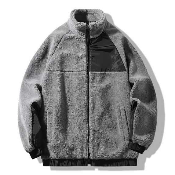 Leesechin Men Wintertime Warm Stand Collar Long Sleeve Padded Clothes Coat Jackets