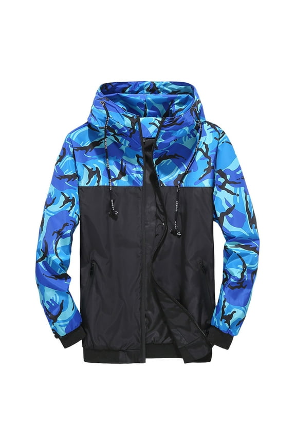 Men's Big and Tall Casual Sports One Long-sleeved Hooded Casual Coat/jacket